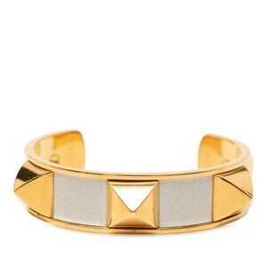 Hermes Medor Gold White Plated Leather